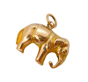Edwardian 9ct Rose Gold Lucky Elephant Charm Pendant Antique c1910
