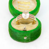 Sterling Silver Gilt Clear & Purple Crystal Set Ring Vintage c1970 Size L 1/2