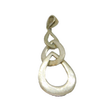 Sterling Silver Graduating Cut Out Peardrop Form Pendant Modern c1990s