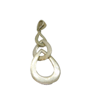Sterling Silver Graduating Cut Out Peardrop Form Pendant Modern c1990s