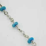 Sterling Silver, Turquoise & Moonstone Set Statement Necklace Vintage c1980