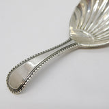 Victorian Sterling Silver Shell Bowl Tea Caddy Spoon Antique 1866 London