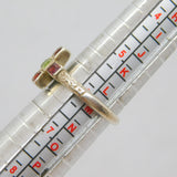 Sterling Silver 4 Garnet & Peridot Posy Style Ring Vintage c1970s Size L 1/2
