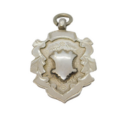 Sterling Silver Watch Chain Fob Medal Antique 1939 Chester Art Deco