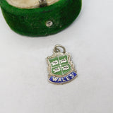 Sterling Silver Enamel Wales Shield Charm Pendant Vintage c1970