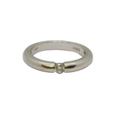 Sterling Silver CZ Solitaire Minimalist Band Dress Ring Modern c2000 Size M