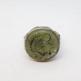 20th Century Ancient Style White Metal Centurion Agate Intaglion Signet Ring