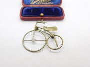 Gilt Metal Penny-Farthing Style Bicylcle Brooch or Pendant Antique c1930