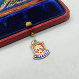 Sterling Silver and Coloured Enamel Travel Shield Charm 'Minehead' Vintage c1970