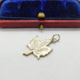 Sterling Silver Canadian Maple Leaf Charm Pendant Vintage c1970