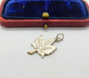 Sterling Silver Canadian Maple Leaf Charm Pendant Vintage c1970