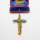 Georgian Handmade Large Base Metal Floral Cross Medallion Reliquary c1790