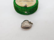 Sterling Silver Heart Locket Charm Pendant Vintage c1970