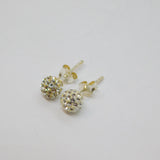 Pair of Sterling Silver Glitterball Stud Earrings Vintage c1970