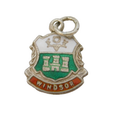 Sterling Silver Enamel Windsor Shield Charm Pendant Vintage c1970