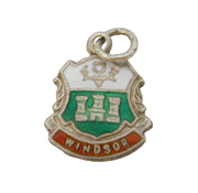 Sterling Silver Enamel Windsor Shield Charm Pendant Vintage c1970