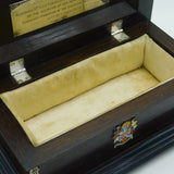Sterling Silver & Enamel Mounted Hardwood 'Freedom of the Borough' Box Vintage