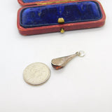 Sterling Silver and Red Glowing Glass Charm Pendant Vintage c1970