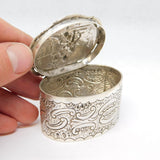 Edwardian Sterling Silver Regency Pattern Potpourri Box Antique 1902 London