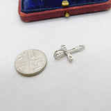 Sterling Silver Simple Crucifix Charm Pendant Vintage c1970