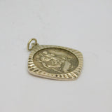 Sterling Silver Fluted Edge St Christopher Travel Charm Pendant Vintage c1970
