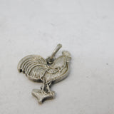 Sterling Silver Cockerel Chicken Charm Pendant Vintage c1970