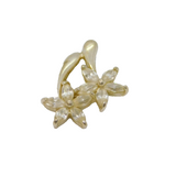 Sterling Silver CZ Double Flower Form Charm Pendant Contemporary c2000s