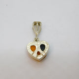 Sterling Silver Mixed Free Set Baltic Amber Heart Charm Pendant Vintage c1970