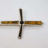 Carrick Jewellery Scottish Sterling Silver, Tiger's Eye & Onyx Dirk Brooch