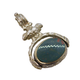 Sterling Silver Bloodstone & Carnelian Spinner Fob Vintage London