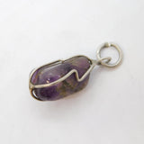 Sterling Silver Amethyst Drop Charm Pendant Vintage c1970