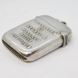 Edwardian Sterling Silver Masonic Interest Vesta Case Antique 1909 Birmingham
