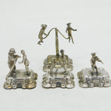 19th Century Dutch Sterling Silver Travelling Circus Ornament Set Antique c1850s