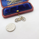 Sterling Silver Motorbike Charm Pendant Vintage c1970