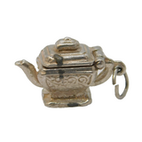 Sterling Silver Opening Teapot Charm Pendant Vintage c1970s
