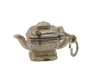 Sterling Silver Opening Teapot Charm Pendant Vintage c1970s