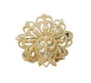 George III 14ct Gold & Woven Seed Pearl Floral Dress Brooch Antique c1800s