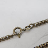 Sterling Silver Chunky Box Chain Necklace Vintage 1976 London 28" Length