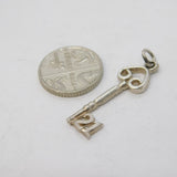 Sterling Silver 21st Birthday Key Charm Pendant Vintage c1970s