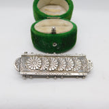 Victorian Sterling Silver Daisy Flower Pattern Sweetheart Brooch Antique 1890