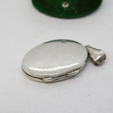 Sterling Silver Floral Pattern Locket Pendant Vintage c1970