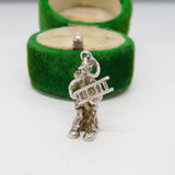 Sterling Silver Cartoon Figure with Ladder Charm Pendant Vintage c1970