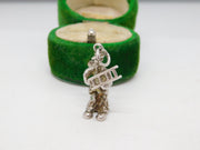 Sterling Silver Cartoon Figure with Ladder Charm Pendant Vintage c1970