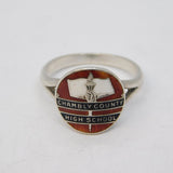 Canadian Sterling Silver Enamel Chambly County High School Ring Vintage