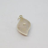 Sterling Silver Pink Shell Effect Curved Charm Pendant Contemporary c1990s
