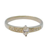 Sterling Silver 9 Stone Spinel Set Engagement Ring Vintage c1970 Size P