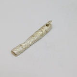 Sterling Silver Textured Stick Drop Studio Charm Pendant Vintage c2000
