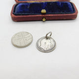 Sterling Silver Authentic 1909 Threepence Coin Charm Pendant