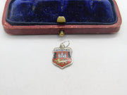 Sterling Silver and Enamel Carmarthen Travel Shield Charm Pendant Vintage c1970