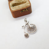 Sterling Silver Nuvo Pennyfarthing Bicycle Charm Pendant Vintage c1970
